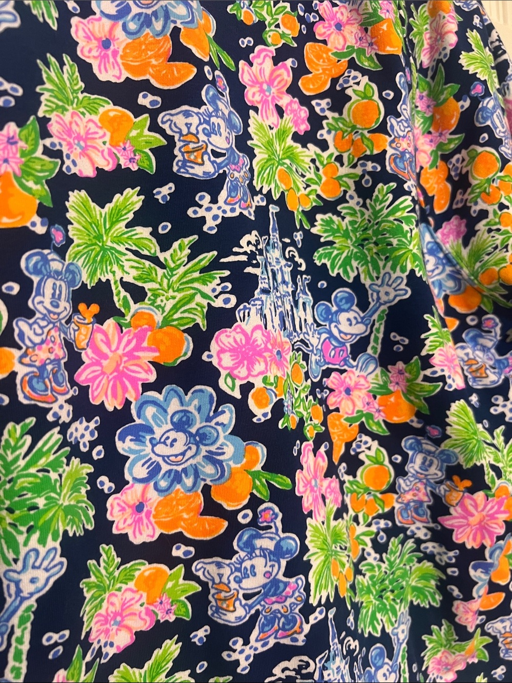 Disney Lilly Pulitzer Navy Floral Half-Zip Pullover - Picture 4 of 4